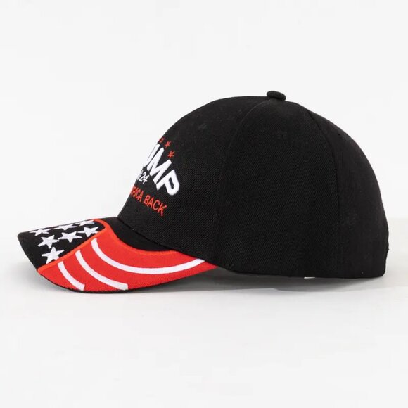 TRUMP 2024 "TAKE AMERICA BACK" Embroidered Baseball Cap - Adjustable - NEW - Blk - Picture 2 of 6